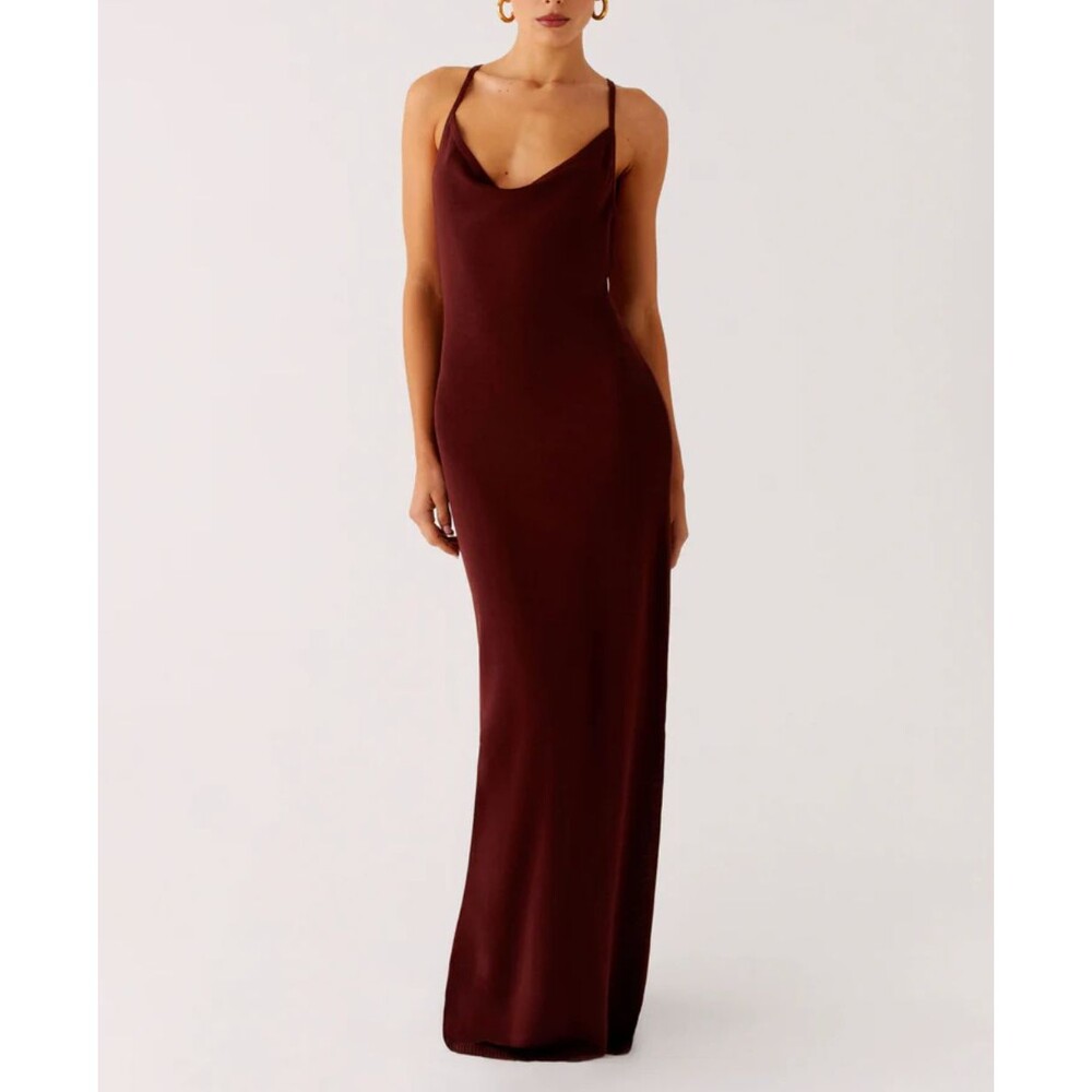 Peppermayo Maxi Dress nomad muse knit bodycon womens Brown (xsmall small) resort